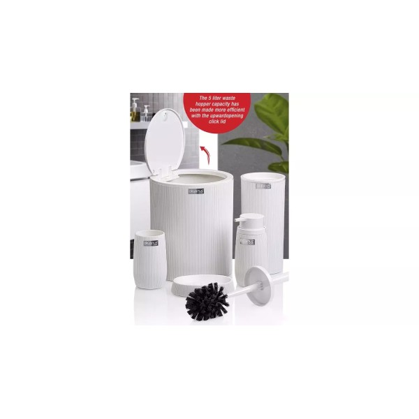 OKY-478-B Լոգարանի հավաքածու 5 հատ Stripe Round սպիտակ