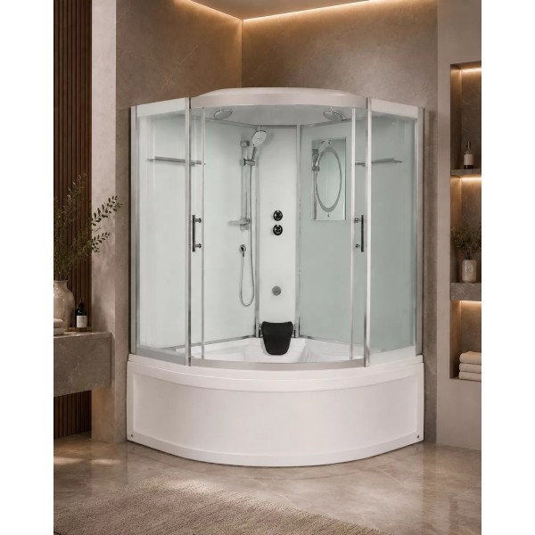 Լոգախցիկ WeltWasser WW500 EMMER 15055-2 150x150 սմ, քառորդ շրջան, բարձր տակդիր 55 սմ, թափանցիկ ապակի Լոգախցիկ WeltWasser WW500 EMMER 15055-2 150x150 սմ, քառորդ շրջան, բարձր տակդիր 55 սմ, թափանցիկ ապակի