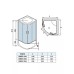 Լոգախցիկ WeltWasser WW500 EMMER 11055-2 110x110 սմ, քառորդ շրջան, բարձր տակդիր 55 սմ, թափանցիկ ապակի