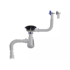 Aquant Սիֆոն լվացարանի 3 1/2*40 սև մետաղյա ցանցով, քառակուսի և կլոր պերելիվ + գոֆրե 40*40/50 B0188-20-MR