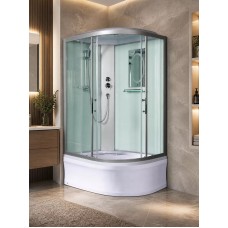 Լոգախցիկ WeltWasser WW500 HALLE 1202 L 120x90 սմ, ասիմետրիկ, ձախ, բարձր տակդիր 44 սմ, թափանցիկ ապակի