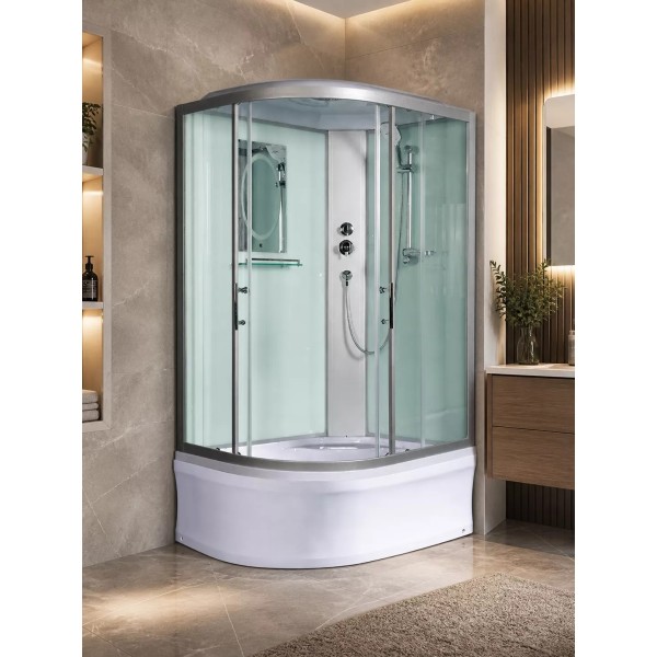 Լոգախցիկ WeltWasser WW500 HALLE 1202 R 120x90 սմ, ասիմետրիկ, աջ, բարձր տակդիր 44 սմ, թափանցիկ ապակի