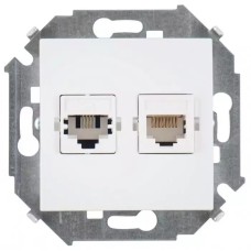 Simon15 վարդակ համակարգչի+հեռախոսի սպիտակ RJ11+RJ45кат.5е (1/20)