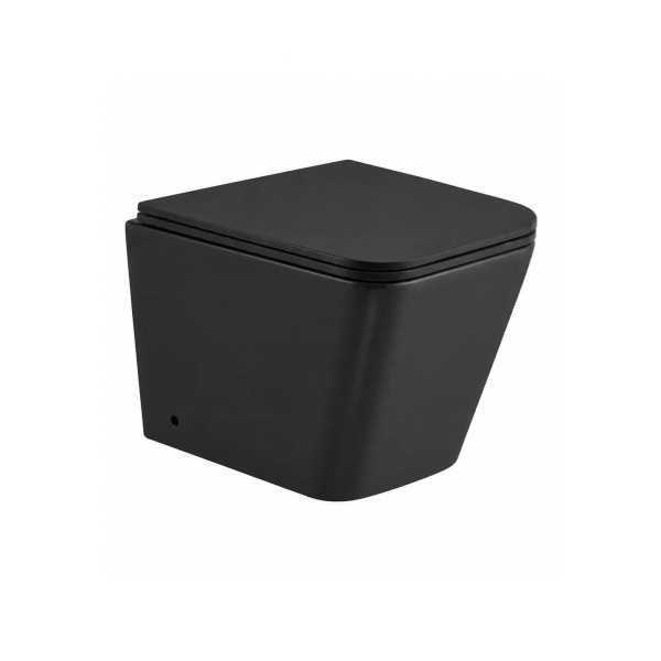 Հատակի զուգարանակոնք WeltWasser WW GELBACH 002MT-BL 35.5x60x41 սմ, սև փայլատ, Rimless, նստատեղով