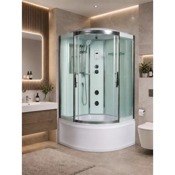 Լոգախցիկ WeltWasser WW500 EMMER 12055 120x120 սմ, քառորդ շրջան, բարձր տակդիր 55 սմ, թափանցիկ ապակի Լոգախցիկ WeltWasser WW500 EMMER 12055 120x120 սմ, քառորդ շրջան, բարձր տակդիր 55 սմ, թափանցիկ ապակի