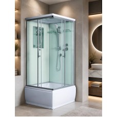 Լոգախցիկ WeltWasser WW500 ALLER 902 90x90 սմ, քառակուսի, բարձր տակդիր 40 սմ, թափանցիկ ապակի