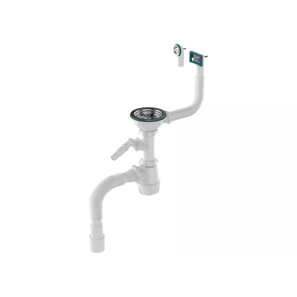 Aquant Սիֆոն լվացարանի 1 1/2 (040) ,պերելիվով, գլխիկը (մեծ) + գոֆրե 40*40/50