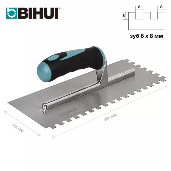 Ատամնավոր մալա BIHUI զսպանակային պողպատից, 280*115մմ, 8մմ ատամ, BIHUI,  PTCB08