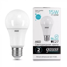 Gauss լամպ E27 Elementary A60 15W 4100K 1450Lm 1/10/50