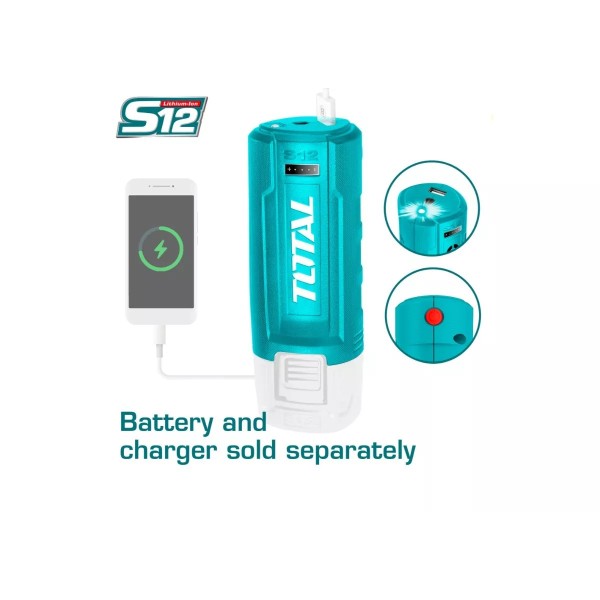 Լիցքավորիչ USB առանց մարտկոց TOTAL TUCLI1201 12Վ