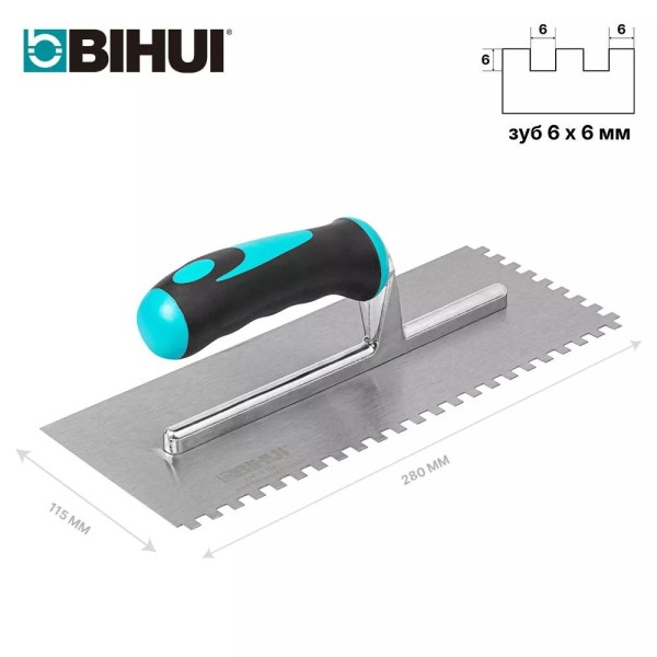 Ատամնավոր մալա BIHUI զսպանակային պողպատից, 280*115մմ, 6մմ ատամ, BIHUI,  PTCB06