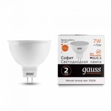 Gauss լամպ GU5.3 Elementary MR16 7W 3000K 530Lm 1/10/100