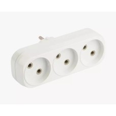 MGP-10032 white Խրոցակ-ադապտեր 3 տեղ.