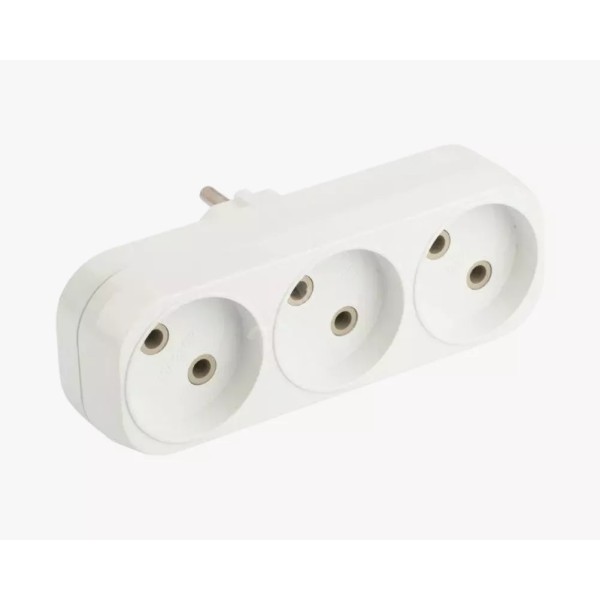 MGP-10032 white Խրոցակ-ադապտեր 3 տեղ.