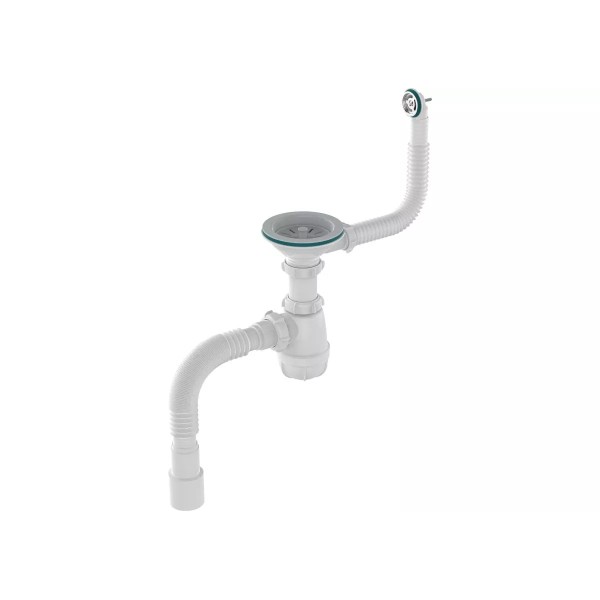 Aquant Սիֆոն խոհանոցի 3 1/2 պլաստիկ ցանցով, կլօր պերելիվ + գոֆրե 40*40/50