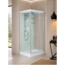 Լոգախցիկ WeltWasser MAINE R 90x90 90x90 սմ, քառակուսի, աջ, ցածր տակդիր 15 սմ, փայլատ ապակի
