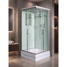 Լոգախցիկ WeltWasser WW500 LAINE XL 1002 100x100 սմ, քառակուսի, ցածր տակդիր 24 սմ, թափանցիկ ապակի