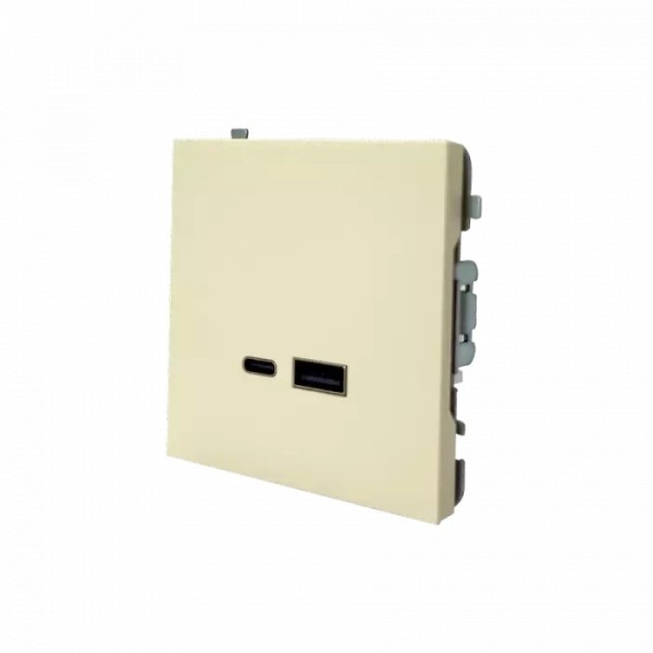 Electrica Lavanda լիցքավորիչ USB A+C 2.4А 5V 12W բեժ (1/10)