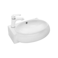 Կախովի լվացարան WeltWasser WW AISBACH 5011-L 43x29x14 սմ, սպիտակ փայլուն