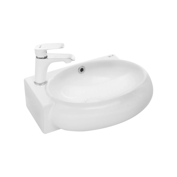 Կախովի լվացարան WeltWasser WW AISBACH 5011-L 43x29x14 սմ, սպիտակ փայլուն