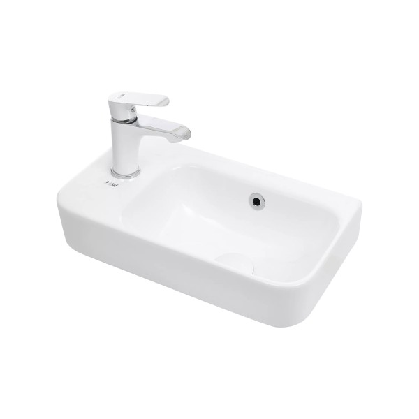 Կախովի լվացարան WeltWasser WW AISBACH 5117 L 45x26x15.5 սմ, սպիտակ փայլուն