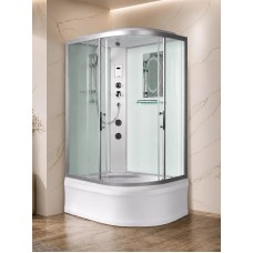Լոգախցիկ WeltWasser WW500 HALLE 1204 L 120x90 սմ, ասիմետրիկ, ձախ, բարձր տակդիր 44 սմ, թափանցիկ ապակի