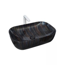 Դրվող լվացարան WeltWasser WW ELBACH 2143P K501 61x40x14.5 սմ, մարմար՝ սև՝ կապույտով և նարնջագույնով
