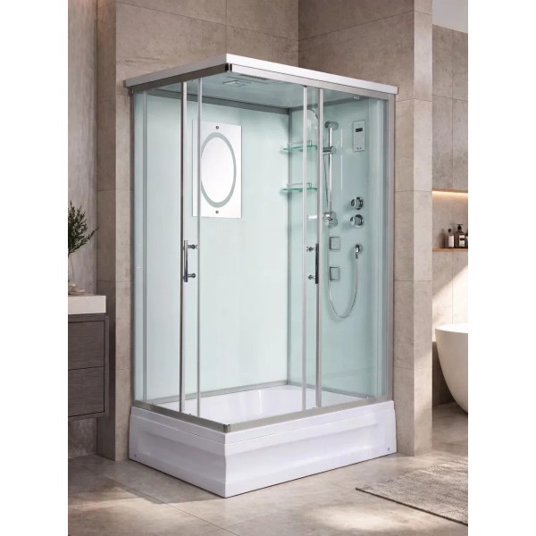 Լոգախցիկ WeltWasser WW500 LAINE XL 1204 120x90 սմ, ուղղանկյուն, ցածր տակդիր 24 սմ, թափանցիկ ապակի
