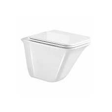Կախովի զուգարանակոնք WeltWasser WW ROTBACH 004GL-WT 35.5x51x37 սմ, սպիտակ փայլուն, Rimless, նստատեղով