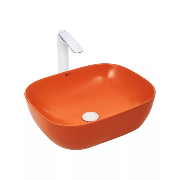 Դրվող լվացարան WeltWasser WW ELBACH 2143 MO 49x39.5x15 սմ, փայլատ նարնջագույն