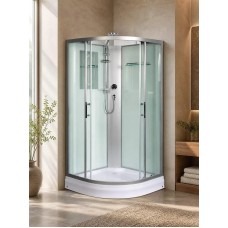 Լոգախցիկ WeltWasser WW500 WERRA 1001 100x100 սմ, քառորդ շրջան, ցածր տակդիր 15 սմ, թափանցիկ ապակի