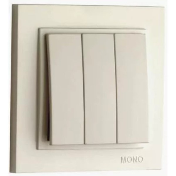 Mono Electric Անջատիչ 3 տեղ կաթնագույն 500-001722-114
