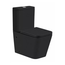 Կոմպակտ զուգարանակոնք WeltWasser WW GELBACH 001 XL MT-BL 37.5x67.5x82.5 սմ, սև փայլատ, Rimless, նստատեղով