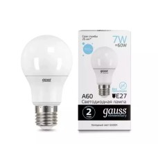 Gauss լամպ E27 Elementary A60 7W 6500K 560Lm 1/10/100