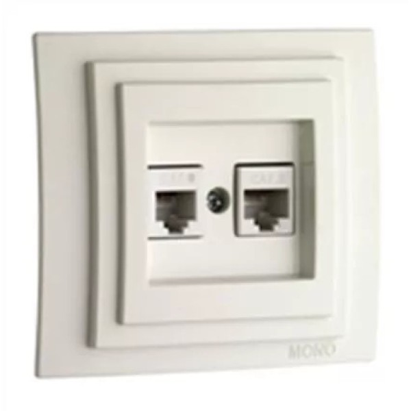 Mono Electric Վարդակ USB 2 տեղ  կաթնագույն  500-001705-178