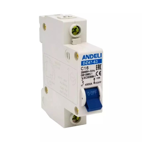 Ավտոմատ անջատիչ adb3-63 C16A 1P (ANDELI)
