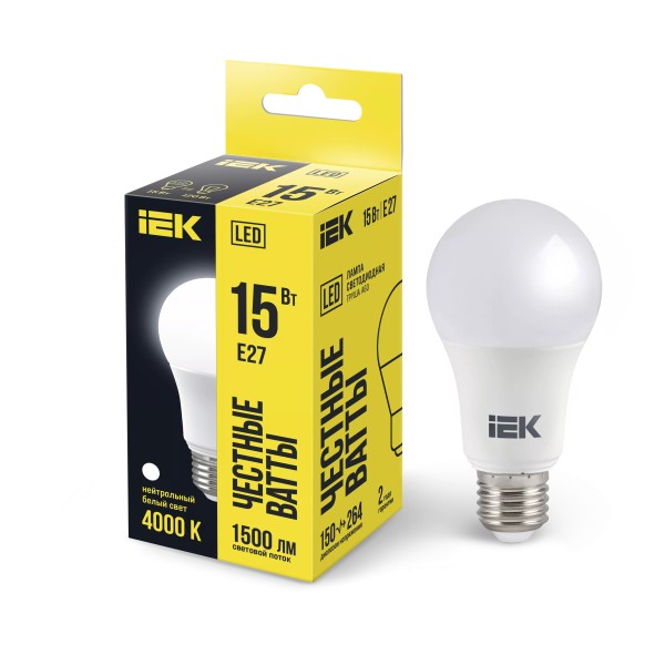 Լամպ A60 15w 4000K E27 IEK