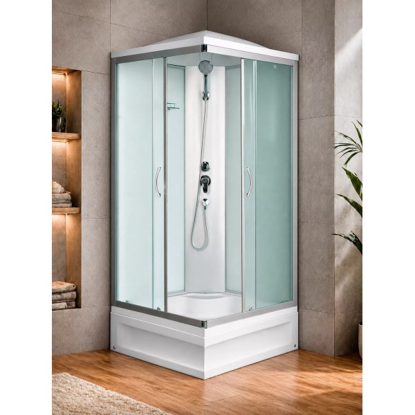 Լոգախցիկ RIVER QUADRO XL 90/41 MT 90x90 սմ, քառակուսի, բարձր տակդիր 41 սմ, փայլատ ապակի