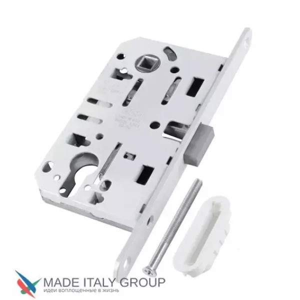 Փական միջսենյակային դռան AGB MEDIANA POLARIS B06103.50.FM.640, միջուկի համար, տեխ. փաթեթավորում + պատասխան շերտաձող, սպիտակ