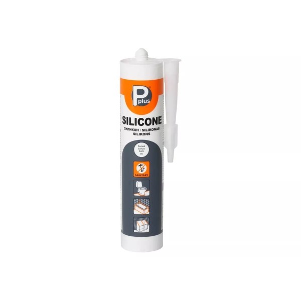 Շինարարական հերմետիկ սիլիկոն Pplus SANITARY SILICONE WHITE 280մլ