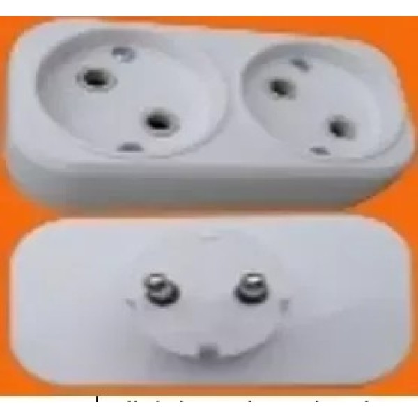 Ellight խրոց-վարդակ 2 տեղ 10A 250V սպիտակ 1/224