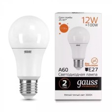 Gauss լամպ E27 Elementary A60 12W 3000K 1130Lm 1/10/50
