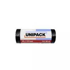 UA19 աղբի պարկ  սև գլանաձև  60լ-20 հ.74*56 UNIPACK