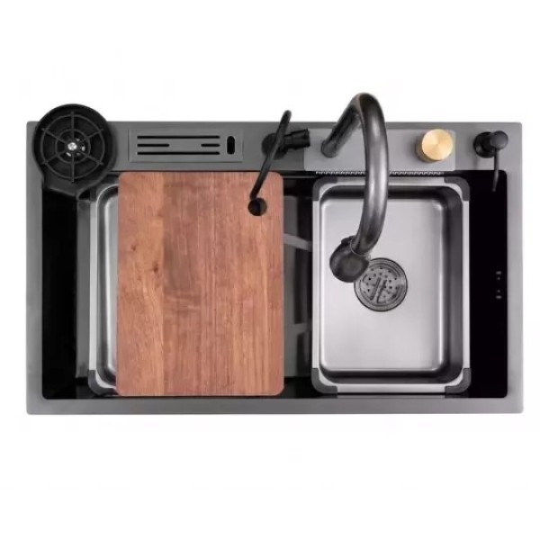 Լվացարան խոհանոցի SMART VER-7545FB-B 1B/75X45X22/3MM 0.8MM/