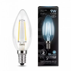 Gauss լամպ E14 Black մոմ 9W 4100К 710Lm Filament 1/10/50