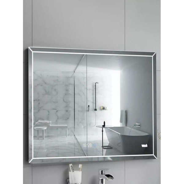 Հայելի LED լուսավորությամբ WeltWasser LANZO 6080-2 60x80 սմ, հակամշուշով, ժամացույցով