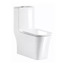 Մոնոբլոկ զուգարանակոնք WeltWasser WW GLANBACH 001 GL-WT 36.5x67x75 սմ, սպիտակ փայլուն, Rimless, նստատեղով