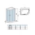 Լոգախցիկ WeltWasser WW500 WERRA 1204 L 120x90 սմ, ասիմետրիկ, ձախ, ցածր տակդիր 15 սմ, թափանցիկ ապակի