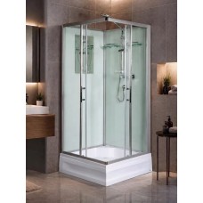 Լոգախցիկ WeltWasser WW500 LAINE XL 801 80x80 սմ, քառակուսի, ցածր տակդիր 24 սմ, թափանցիկ ապակի