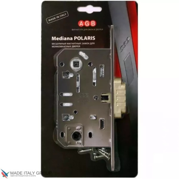 Փական միջսենյակային դռան AGB MEDIANA POLARIS B06102.50.12.567, WC, տուփով (BOX) + պատասխան շերտաձող, հնաոճ բրոնզ